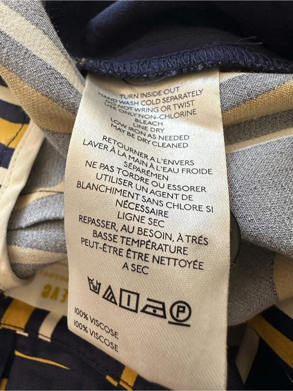 Anthropologie Maeve Navy, Mustard & White Striped Pants, size 8
